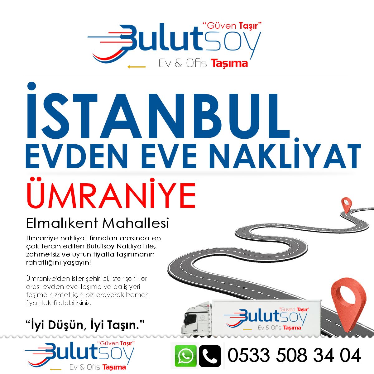 Ümraniye Elmalıkent'te EVden Eve Nakliyat, İş Yeri Taşıma ve Depolama Hizmeti